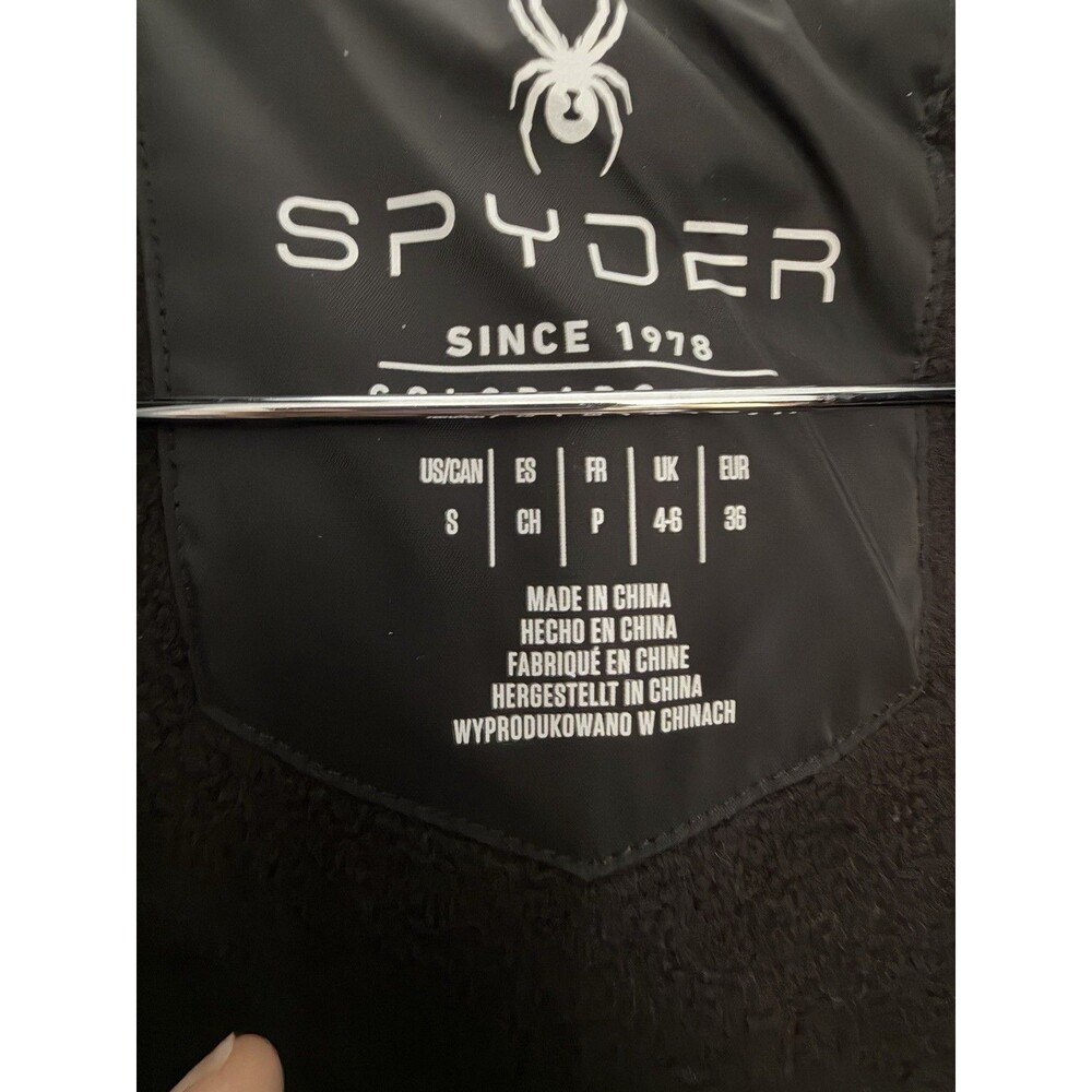 Spyder Womens Black Puffer Ski Jacket Hooded Insulated Water Resistant S - Picture 10 of 11